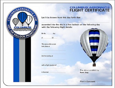 balloon flight certificate