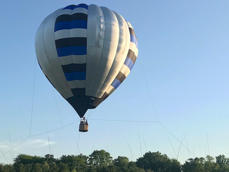 hot air balloon tethered
